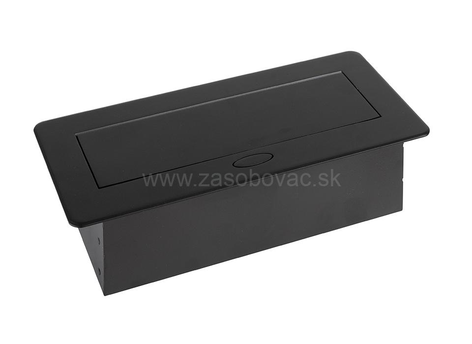 Elektrozásuvka 3 x 230 V výklopná čierna